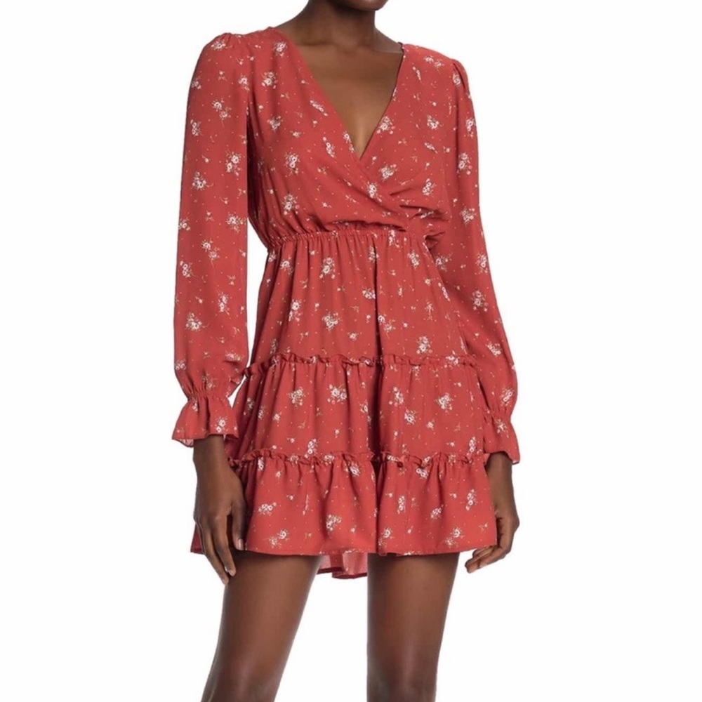 Kenedik Surplice Rust Dress